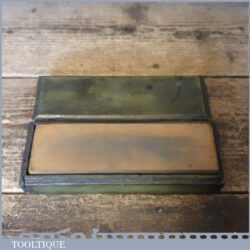 Vintage Boxed 7”x 2” Combination Oil Stone Medium Course Grit - Lapped Flat