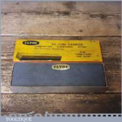 Vintage Boxed Clyde Japan 7”x 2” Silicon Carbide Combination Oil Stone - Lapped Fla