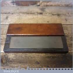 Vintage 8”x 2” India Oil Stone In Beechwood Box - Lapped Flat