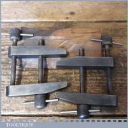 Vintage Pair Of 3” Moore & Wright Toolmakers Clamps - Good Condition