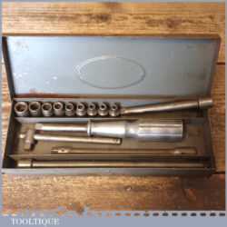 Vintage Britool 14 Piece 1/4” Square Drive Imperial Socket Set In Original Box