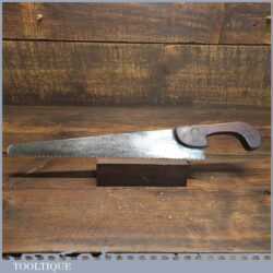 Antique E. Pitcher 12” Cross Cut Handsaw Beech Handle - Sharpened Ready To Use