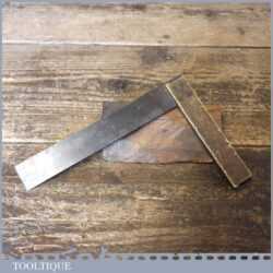 Interesting Antique Carpenters 6” Brass & Steel Try Square - Good Condition
