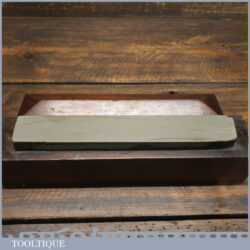 Vintage 9” x 1 ½” Natural Charnley Forest Oil Stone Nice Mahogany Box - Lapped Flat