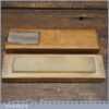 Lovely Vintage Arkansas 5” x 1” Lily White Oil Stone Beechwood Box - Lapped Flat