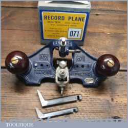 Near Mint Vintage Boxed Record No: 71 Hand Router Plane Complete - Little Used