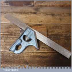 Crisp Vintage Rabone Chesterman No: 1912 cast steel adjustable combination square, fully refurbished and in good used condition.