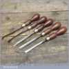 Vintage Set 5 Marples Carving Chisels With Various Shapes