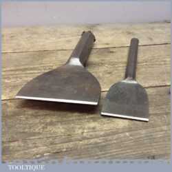 Two Vintage Cast Steel Bolsters For Brickwork - 4" Plus 2 1/4" Wide