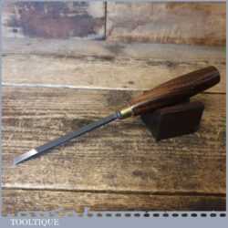 Vintage H. Taylor 1/4” Straight Wood Carving Chisel Double Bevel Rosewood Handle - Sharpened