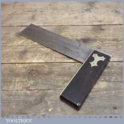 Good Vintage 9” Ebony And Brass Woodworkers Set Square