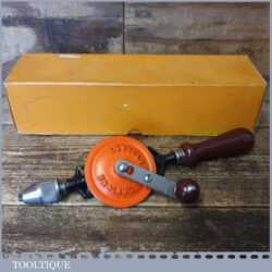 Near Mint Vintage Boxed Stanley No: 805 Single Pinion Egg Beater Hand Drill