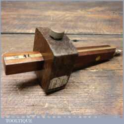 Vintage W. H. Clay Carpenter’s Rosewood & Brass Mortise Gauge - Good Condition