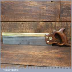 Vintage 1896-1917 Henry Disston Philadelphia USA 14” Brass Back Tenon Saw - Refurbished Sharpened