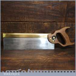 Vintage W. Tyzack & Turner 12” Brass Back Tenon Saw 12 Tpi - Sharpened Fully Refurbished