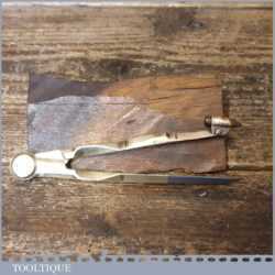 Antique Brass Compass With Small Pencil Holder - Good Condition