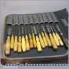 Vintage Selection Of Sixteen Woodworking Chisels - Stanley Roll