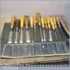 Vintage Selection Of Thirteen Woodworking Chisels In Roll