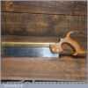 Rare Vintage Drabble & Sanderson 9” Brass Back Dovetail Saw 17 Tpi - Sharpened Refurbished
