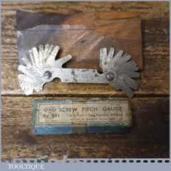 Vintage Boxed Moore & Wright No: 801 Screw Pitch Gauge Metric - Good Condition