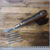 Antique Beechwood Multi Tool 6 Attachments Encased In Screw Top Handle