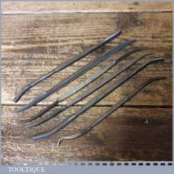 Vintage Assortment Of 6 No: P. S. Stubs Riffler Files - Little Used Condition