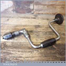 Early Vintage Carpenter’s Ratchet Brace Rosewood Handles 10” Swing - Good Condition