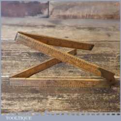 Vintage Rabone No: 1376 Boxwood Brass 24” Folding Ruler - Good Condition