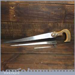 Vintage Beechwood Handled Keyhole Saw Three Blades - Ready For Use