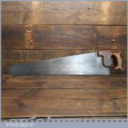 Rare Antique C 1860 Thomas Turner & Co 26” Cross Cut Farmers’ Saw - Refurbished Sharpened