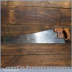 Vintage 22” Henry Disston Philadelphia USA D8 Cross Cut Panel Saw - Sharpened 1940-1947