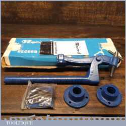 Vintage Boxed Record No: 145 Bench Holdfast Clamp Complete With Locking Collars