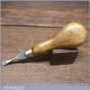 Vintage Large Beechwood Handled Short Screwdriver With 3/16” Flat Head End