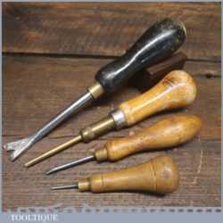 Vintage Collection 2 Bradawls 1 Pin Push & 1 Tack Lifter - Good Condition