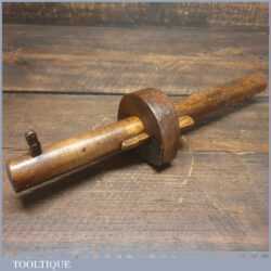 Antique Carpenters Beechwood & Steel Plated Cutting Gauge - Good Condition