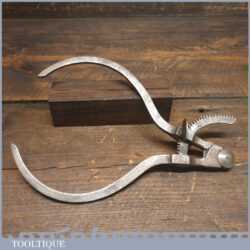 Unusual Rare Antique 9” Cast Ssteel Caliper Outside Dividers With Winding Mechanism