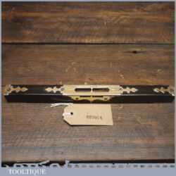 Rare No: 014C Vintage Alex Mathieson & Son 10” Ornate Brass & Ebony Spirit Level