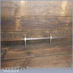 Nice Set Of 5” Antique Brass Trammel Points 30” Mahogany Spacing Bar