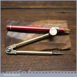 Vintage Quality Solid Brass 3 ½” Pencil Compass - Good Condition