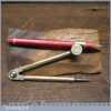 Vintage Quality Solid Brass 3 ½” Pencil Compass - Good Condition