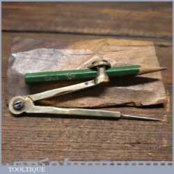 Vintage Helix Solid Brass 4” Pencil Compass - Good Condition