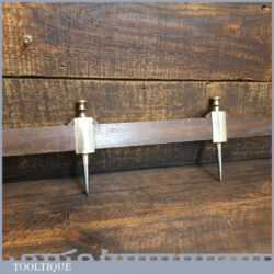 Nice Quality 6” Antique Brass Trammel Points 30” Mahogany Spacing Bar