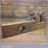 Antique 13 ½” Handled Beechwood Rabbet Plane Brass Sole - Good Condition