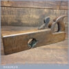 Antique 13 ½” Handled Beechwood Rabbet Plane Brass Sole - Good Condition