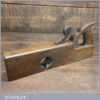 Antique 13 ½” Handled Beechwood Rabbet Plane Brass Sole - Good Condition