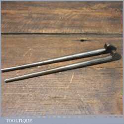 Vintage Pair 12” Cast Steel Draw Bore Pins ½” Wide - Good Condition