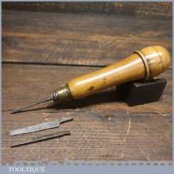 Vintage W. Marples & Sons Boxwood Handled Multi Tool With 3 Attachments