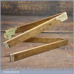 Vintage Edward Preston No: 3214 Boxwood & Brass 2 ft Folding Ruler - Good Condition