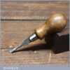 T20556 - Small antique cabinet makers screwdriver with 3/16” flat head end and beechwood handle, in good used condition.