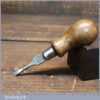 T20556 - Small antique cabinet makers screwdriver with 3/16” flat head end and beechwood handle, in good used condition.